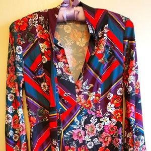 Rare Parker Floral & Vintage Stripes Dress Size:0